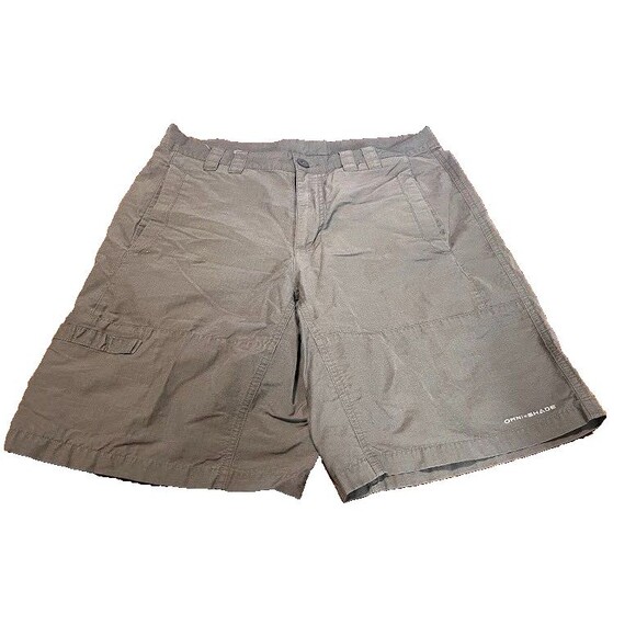Columbia Men's Cargo Shorts 34 Gray Omni-Shade Gorpcore Fishing Outdoor Casual - Picture 1 of 7